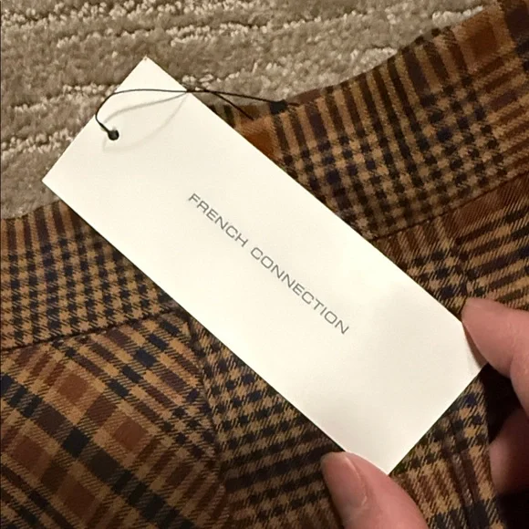 French connection Plaid Brown Skirt - Picture 3 of 4